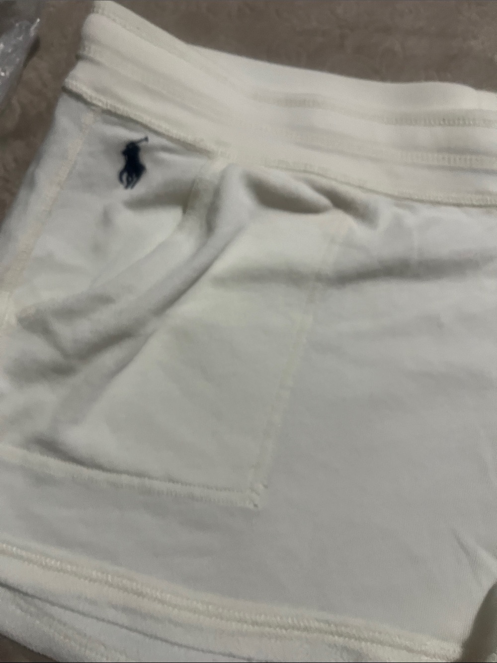 Ralph Lauren White Cotton-Blend Drawstring Athletic Shorts - Picture 4 of 4